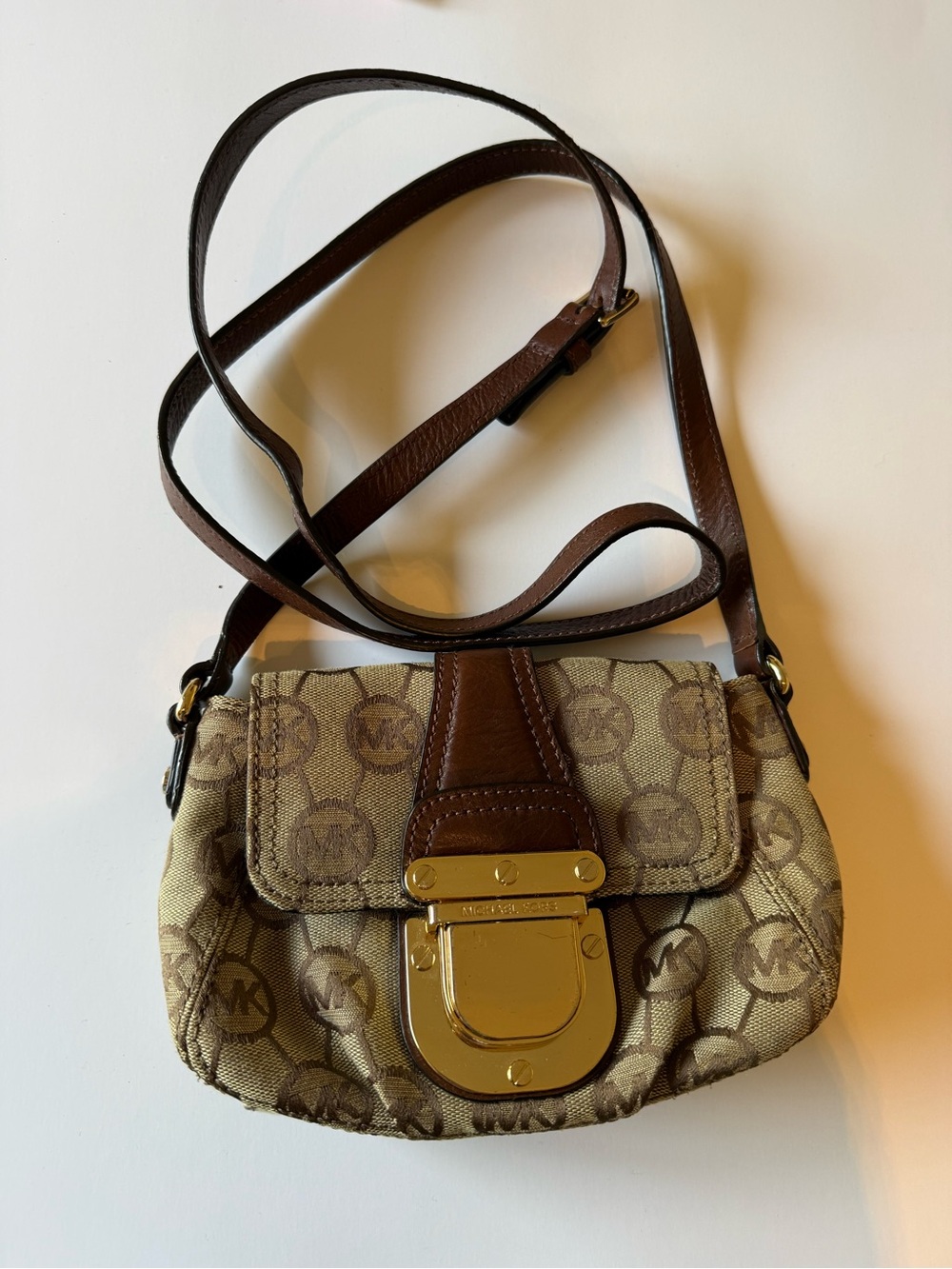 Michael Kors Brown Vintage Logo Crossbody Bag